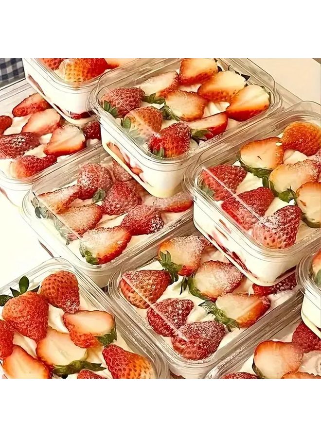 100pcs Plastic Fruit Dessert Containers With Lids Leakproof Reusable Fresh Keeping Boxes - Image 5